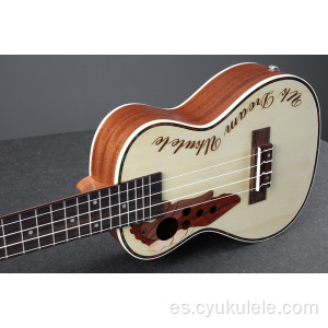 Ukelele con borde de perlas verdes de 23 pulgadas